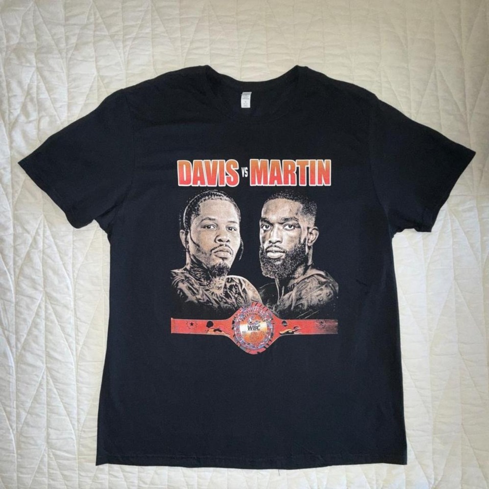 Fruit of the Loom T-Shirt Mens XL Black Excellent Davis vs Martin Boxing Graphic